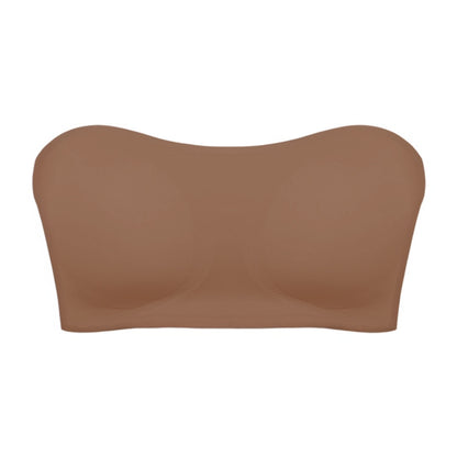 Shoulderless cross-over side-buckle bra