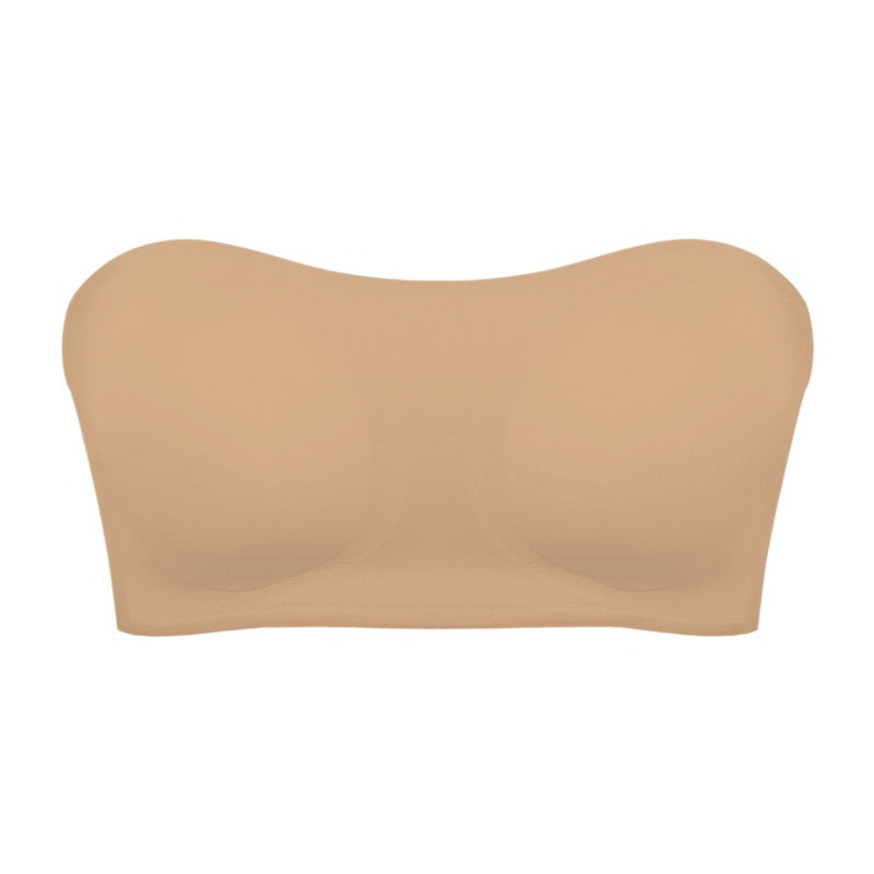 Shoulderless cross-over side-buckle bra