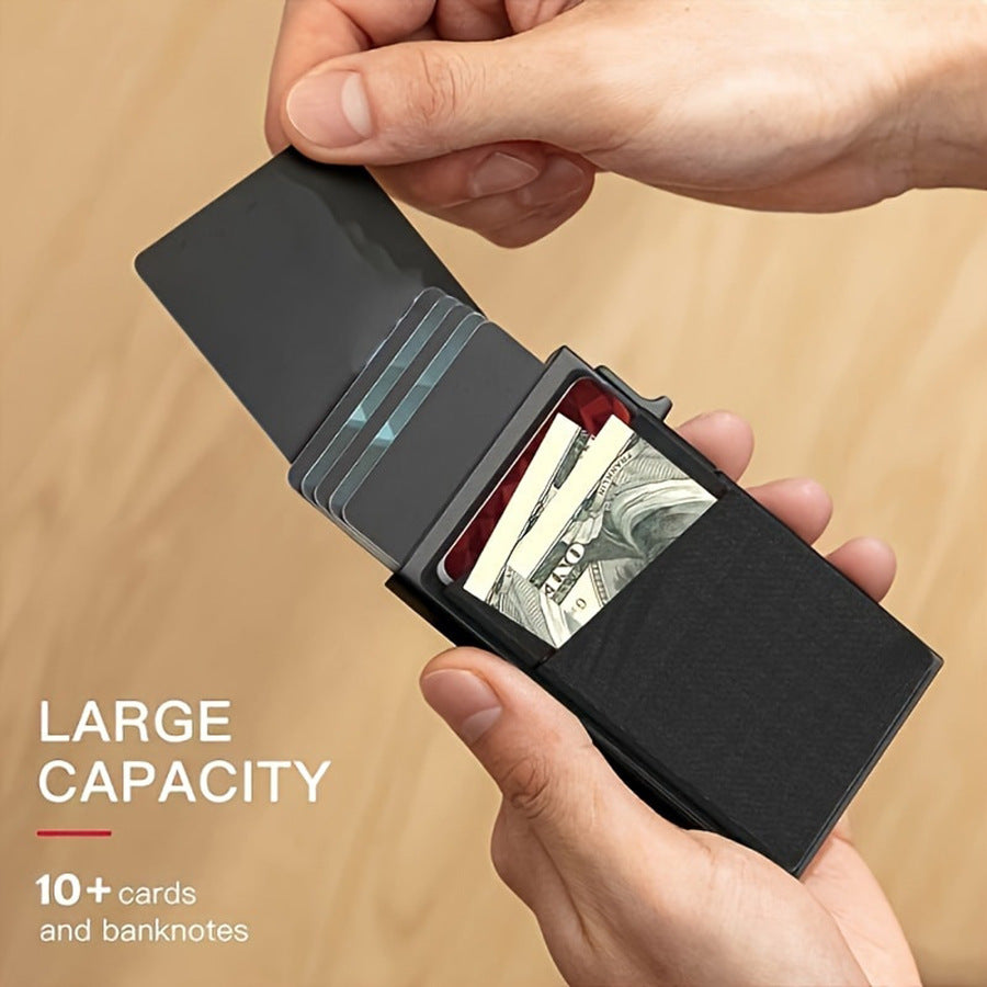 Side Button Aluminum RFID Card Holder