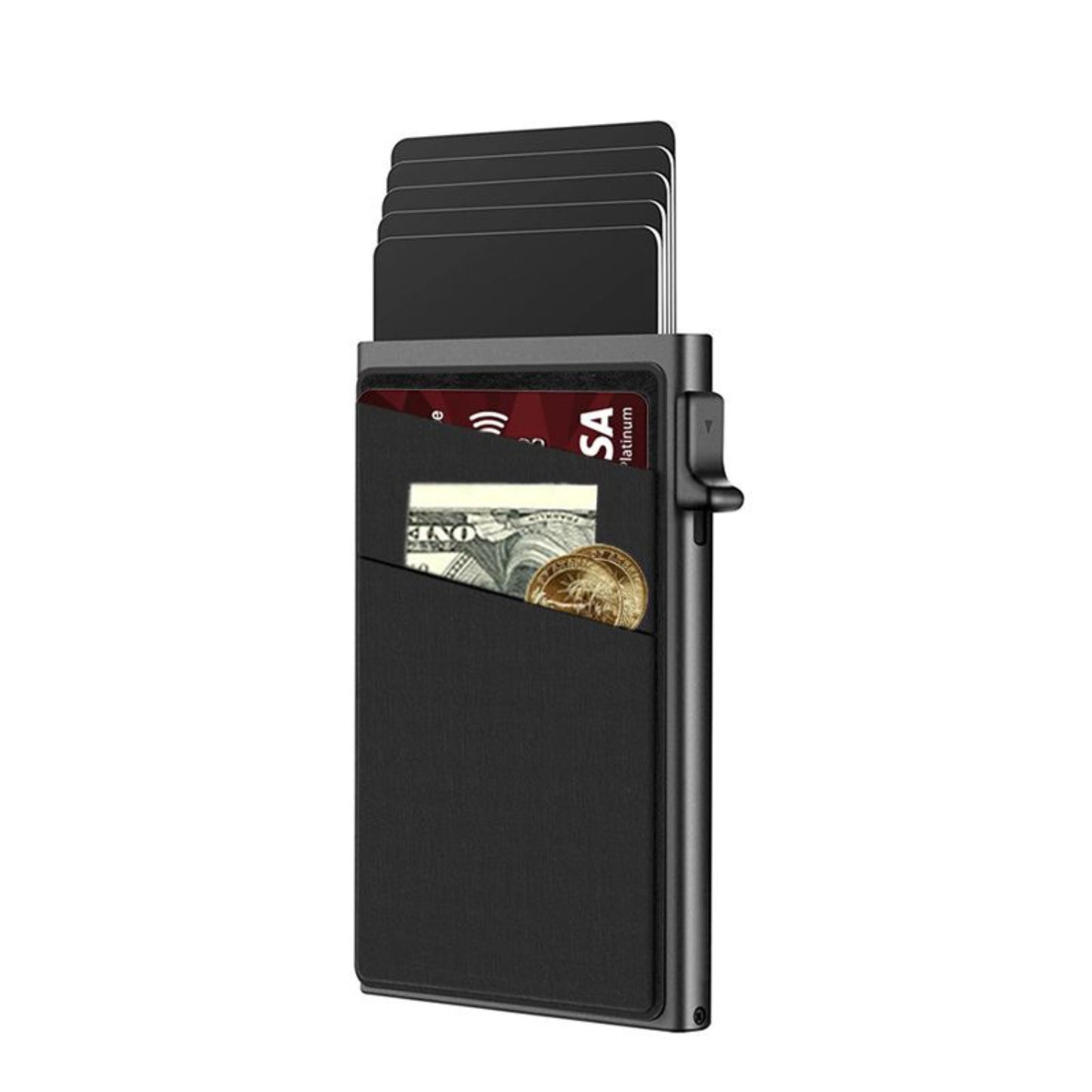 Side Button Aluminum RFID Card Holder