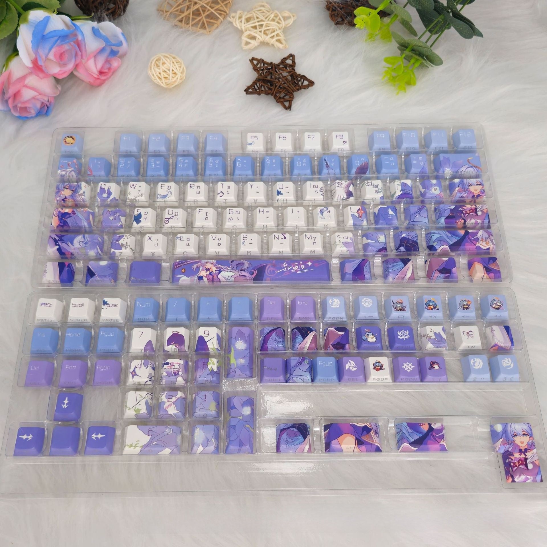 Side-Engraved Translucent PBT Mechanical Keyboard Keycaps