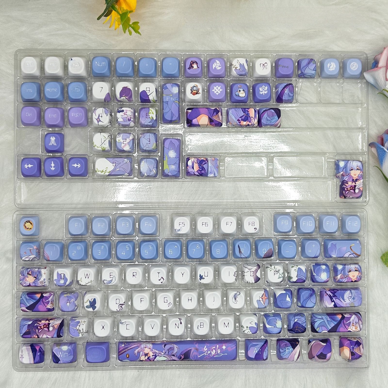 Side-Engraved Translucent PBT Mechanical Keyboard Keycaps