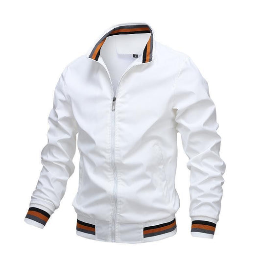 Side-sewn pocket, hoodless casual jacket