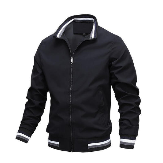 Side-sewn pocket, hoodless casual jacket