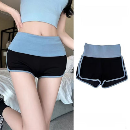 Side Striped High Waist Yoga Shorts