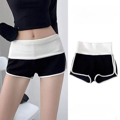 Side Striped High Waist Yoga Shorts