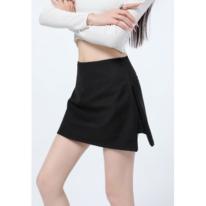 Side Zipper High Waist A-Line Skirt
