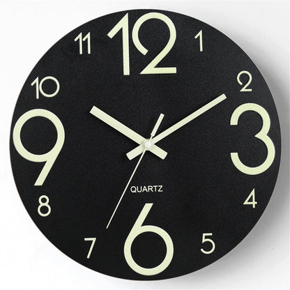 Silent Luminous Wooden Wall Clock