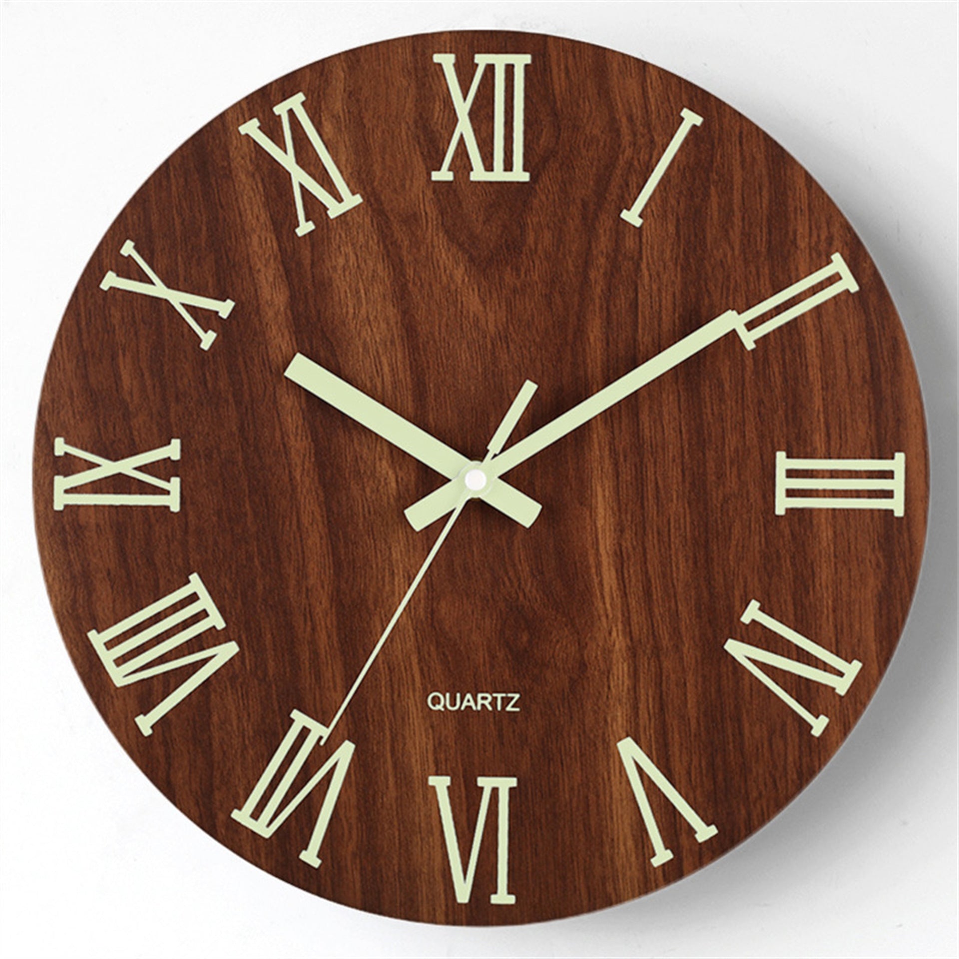Silent Luminous Wooden Wall Clock