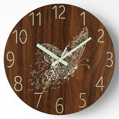 Silent Luminous Wooden Wall Clock