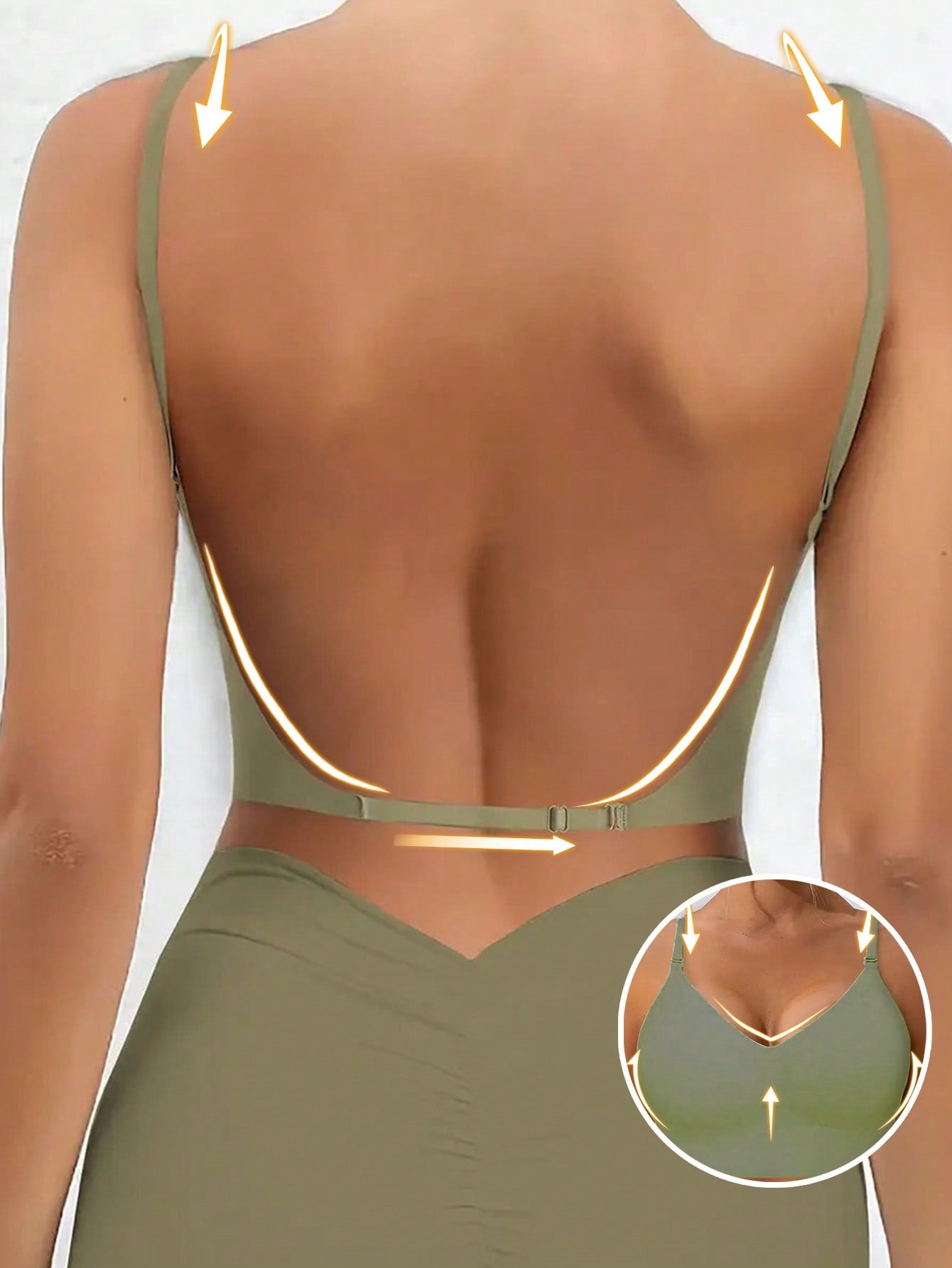 Silent sheer backless lingerie