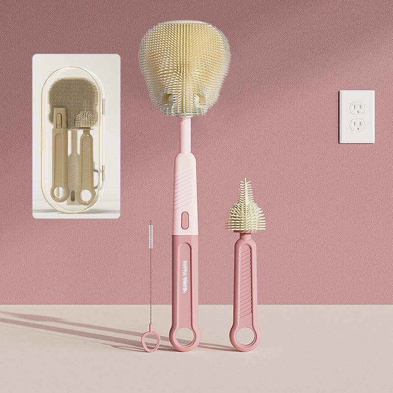 Silicone baby bottle brush set