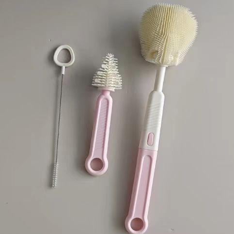 Silicone baby bottle brush set
