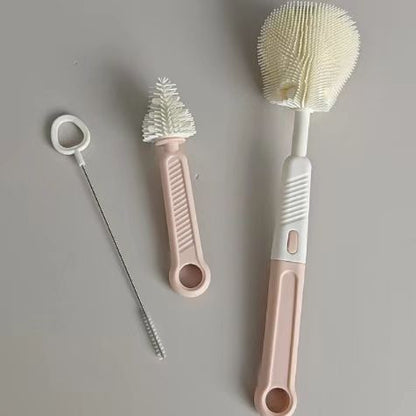 Silicone baby bottle brush set