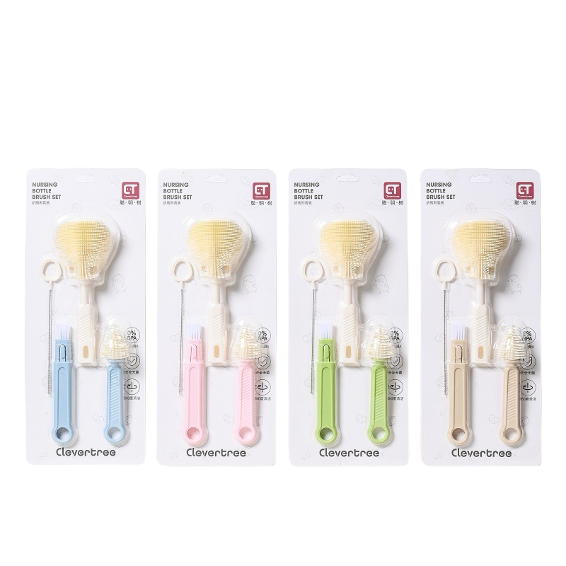 Silicone baby bottle brush set
