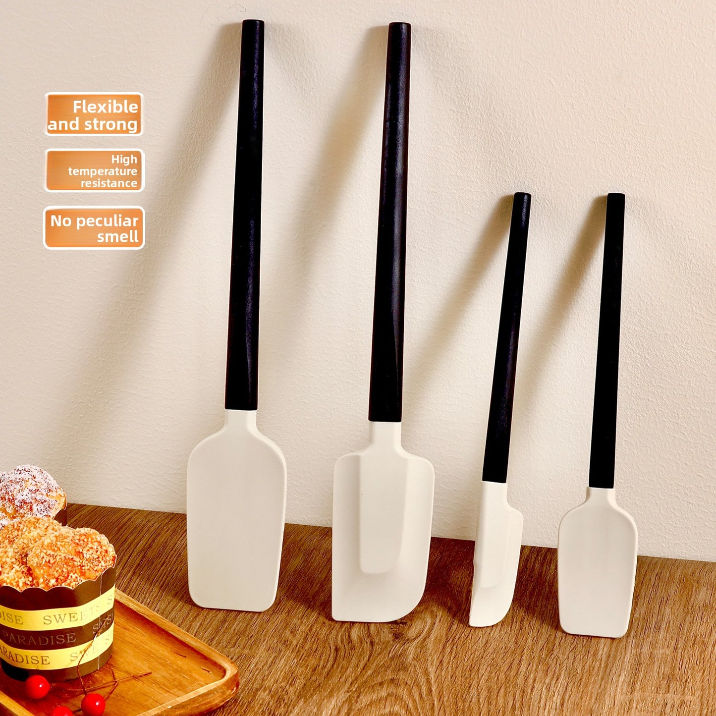 Silicone Baking Scraper with Wood Handle