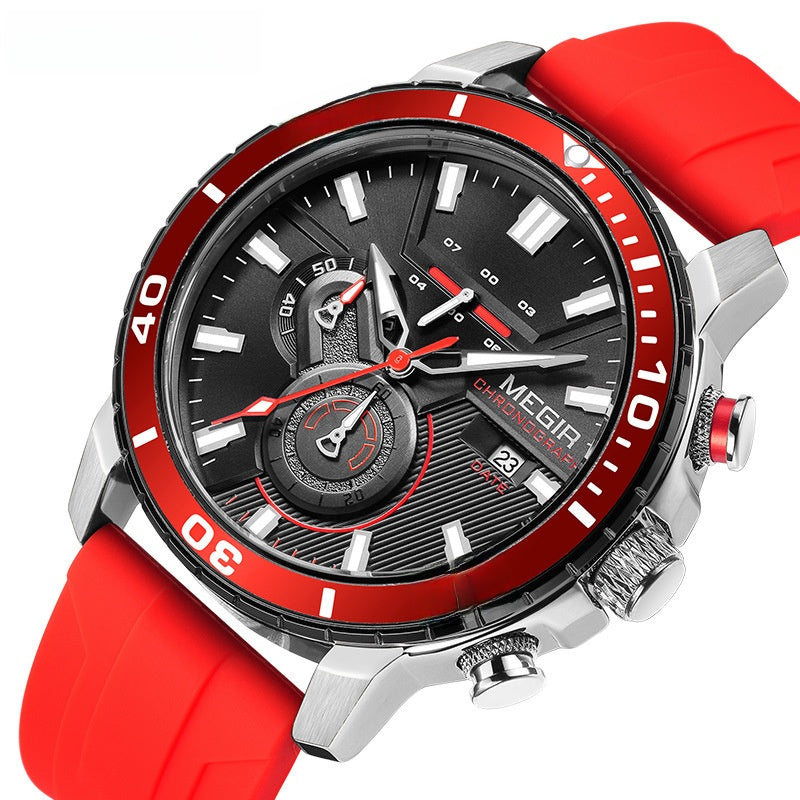 Silicone band men's watch