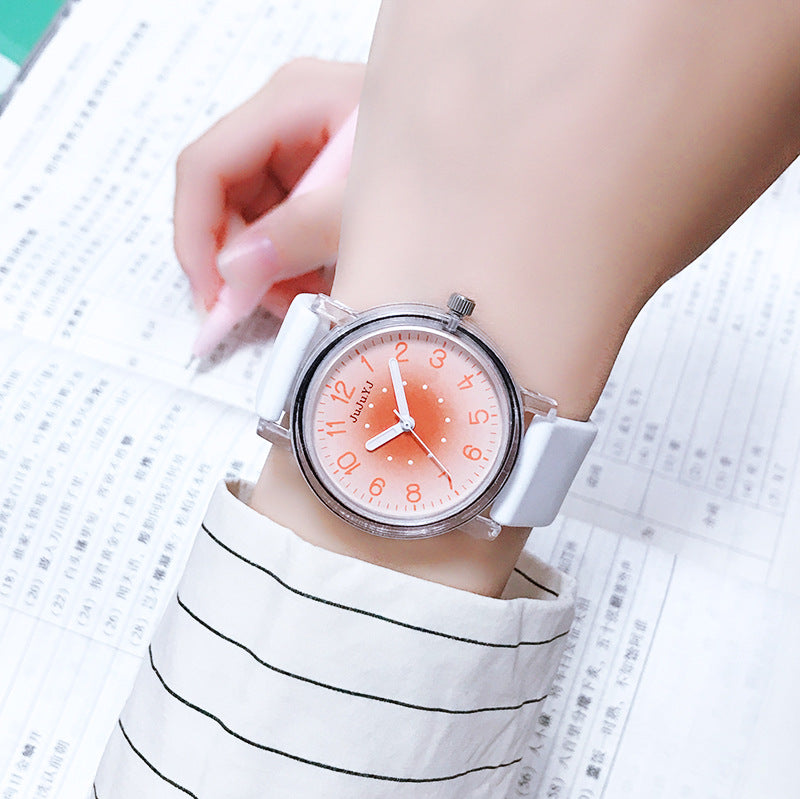 Silicone band student watch waterproof quartz watch