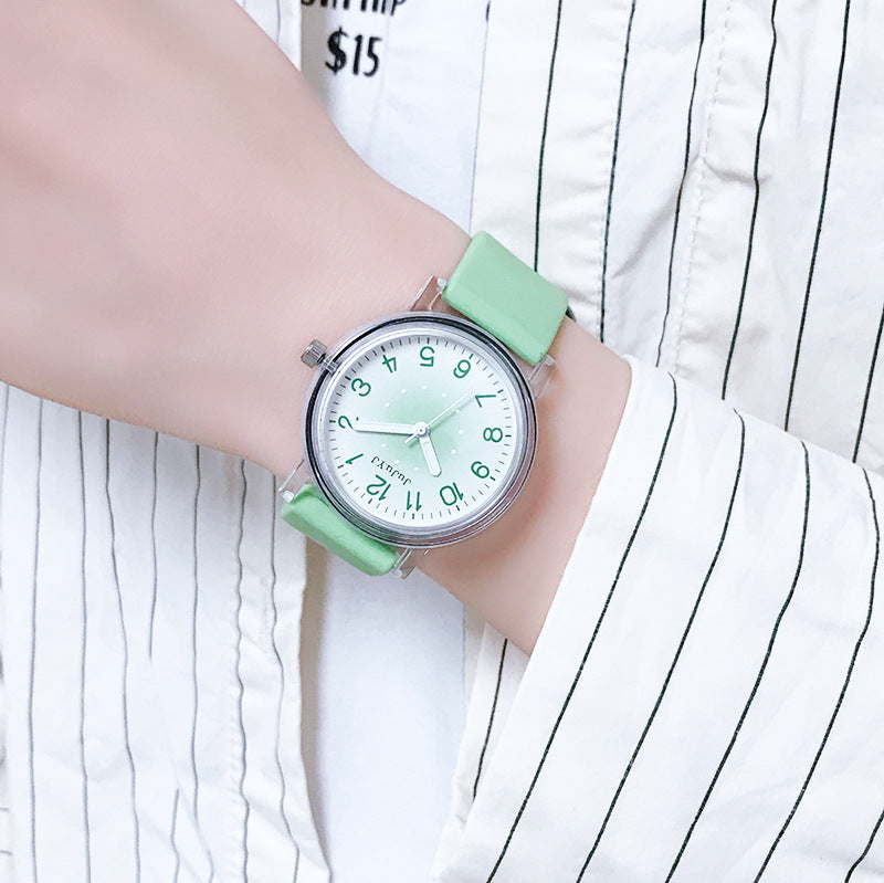 Silicone band student watch waterproof quartz watch