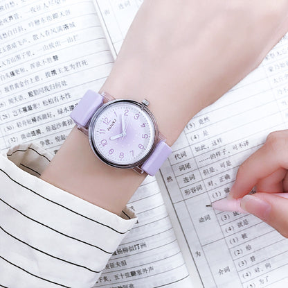 Silicone band student watch waterproof quartz watch