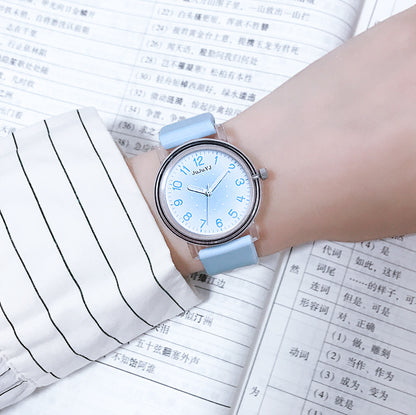 Silicone band student watch waterproof quartz watch