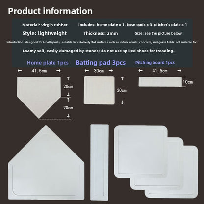 Silicone Baseball Base Mat Set