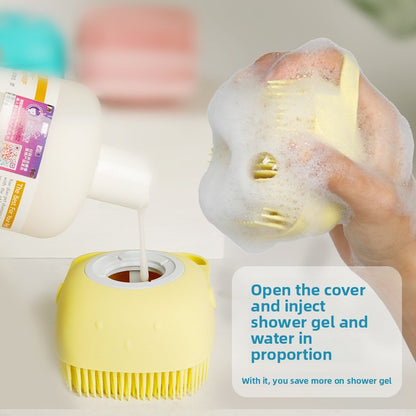 Silicone bath scrubbing comb