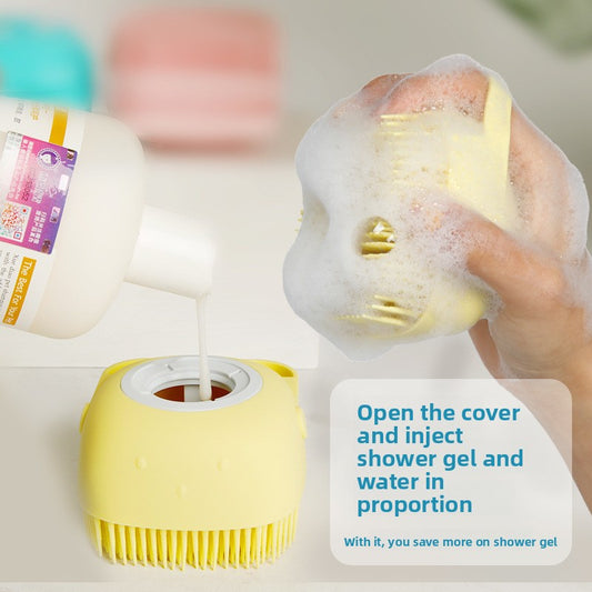 Silicone bath scrubbing comb