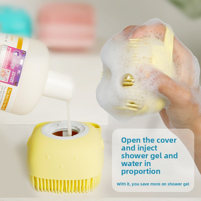 Silicone bath scrubbing comb