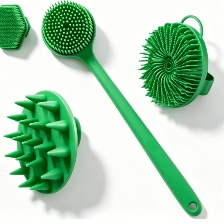 Silicone Bathing Set with Facial Brush and Massage Tool