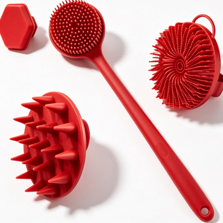 Silicone Bathing Set with Facial Brush and Massage Tool