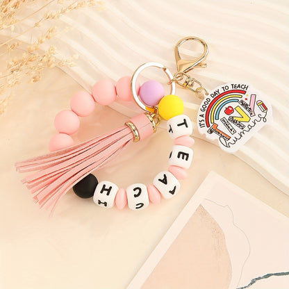 Silicone bracelet keychain