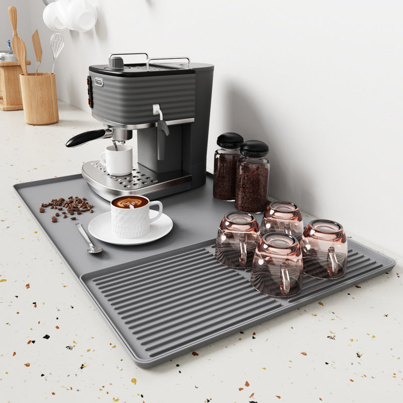 Silicone Coffee Machine Mat with Drainage Tray