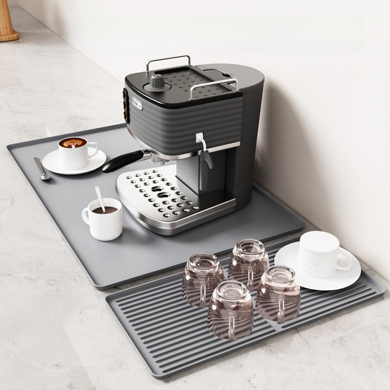 Silicone Coffee Machine Mat with Drainage Tray
