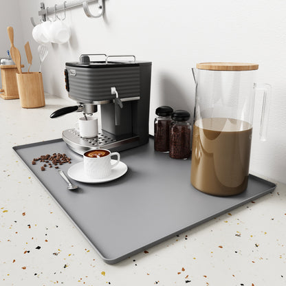 Silicone Coffee Machine Mat with Drainage Tray