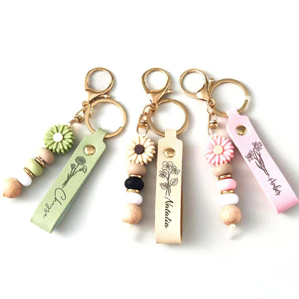 Silicone Daisy Keychain Charm