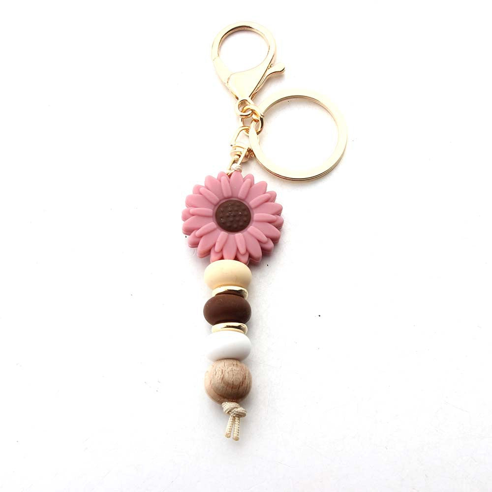 Silicone Daisy Keychain Charm