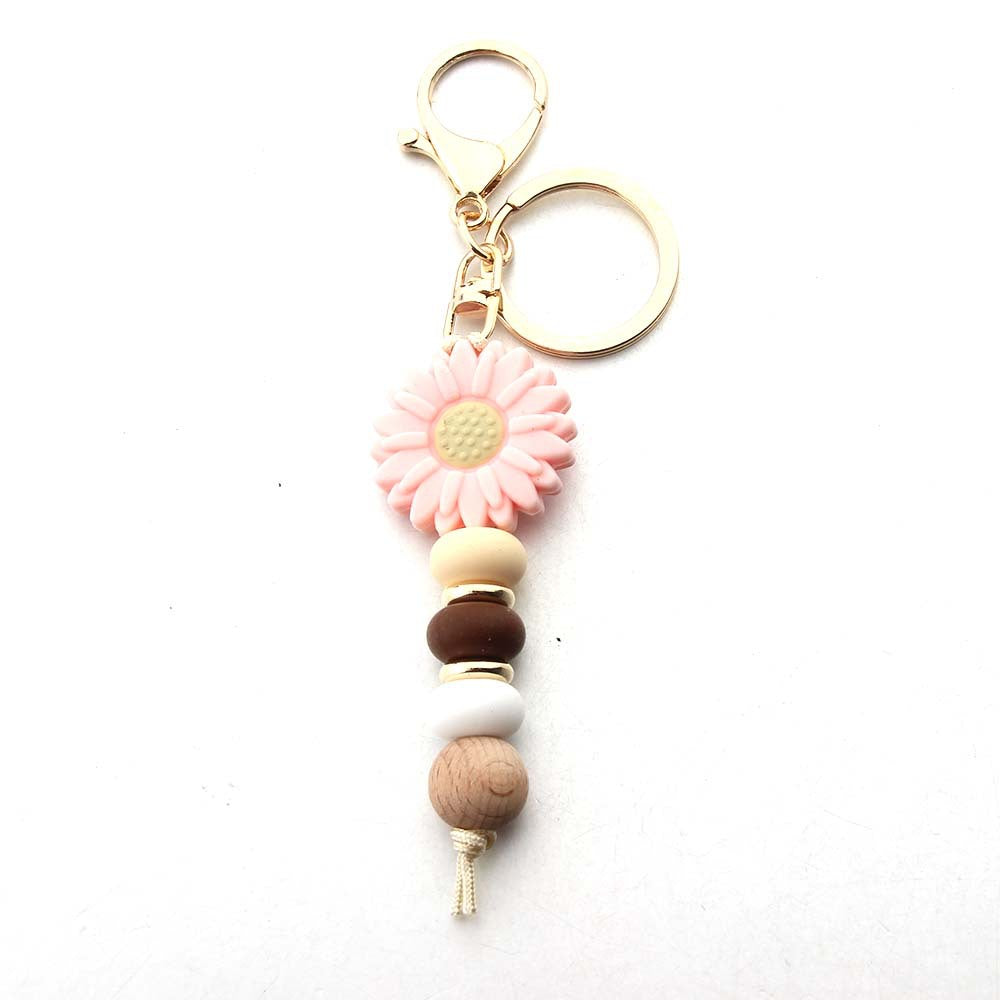 Silicone Daisy Keychain Charm