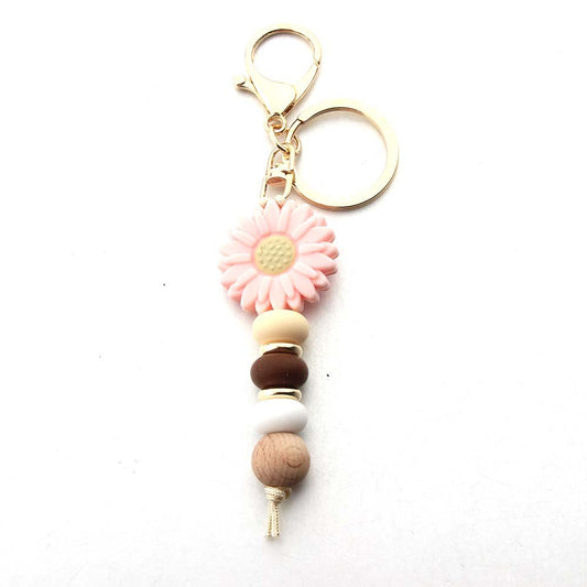 Silicone Daisy Keychain Charm