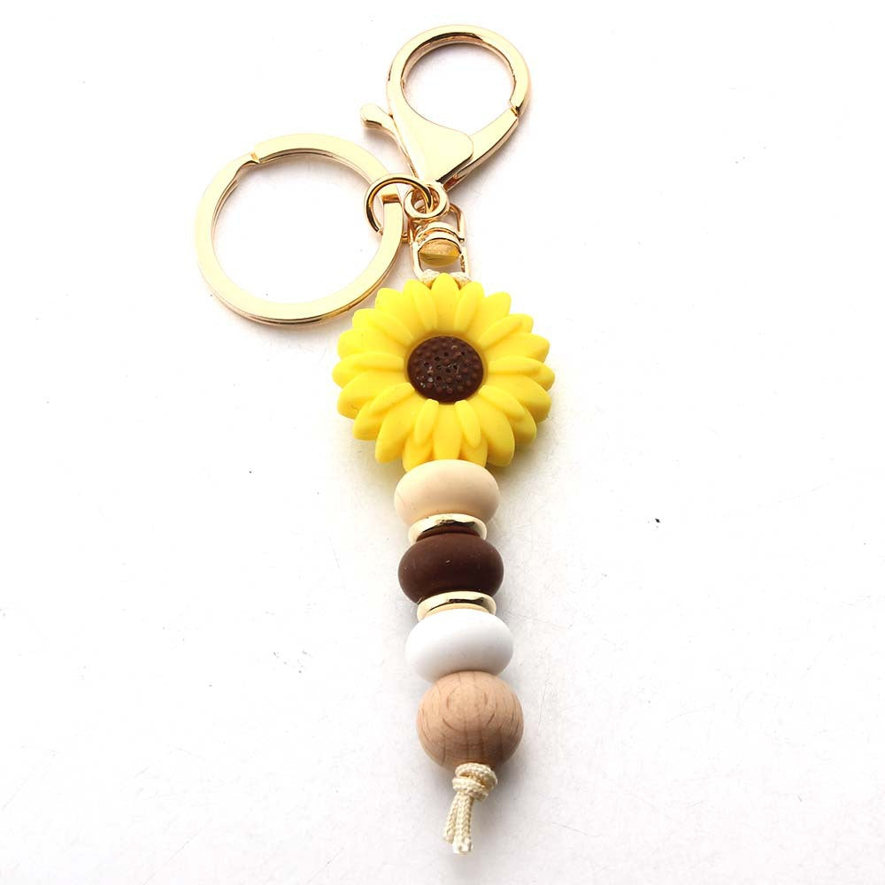 Silicone Daisy Keychain Charm