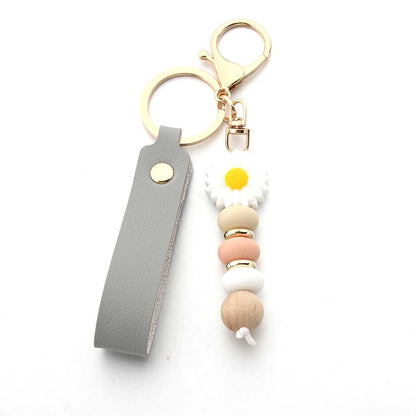 Silicone Daisy Keychain Charm