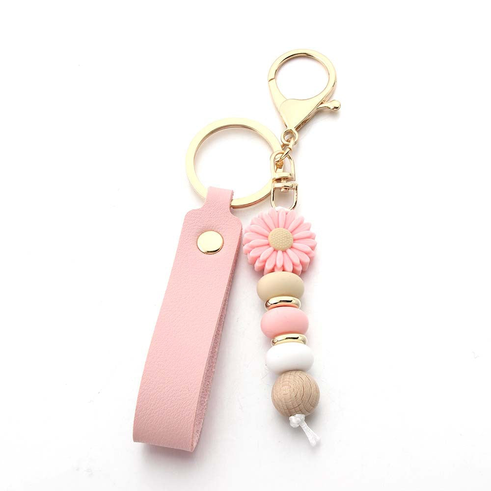 Silicone Daisy Keychain Charm