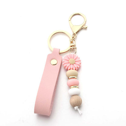 Silicone Daisy Keychain Charm
