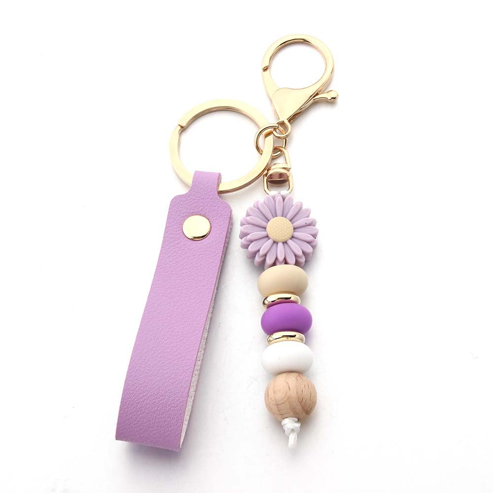Silicone Daisy Keychain Charm