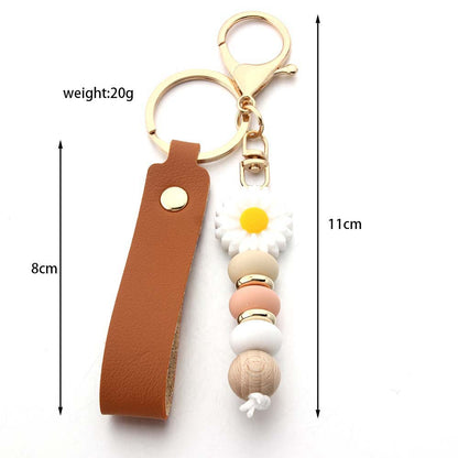 Silicone Daisy Keychain Charm