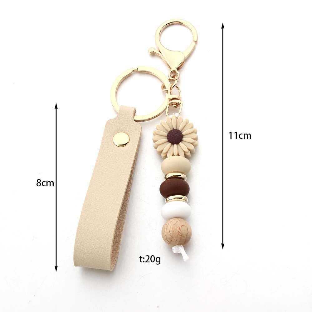 Silicone Daisy Keychain Charm