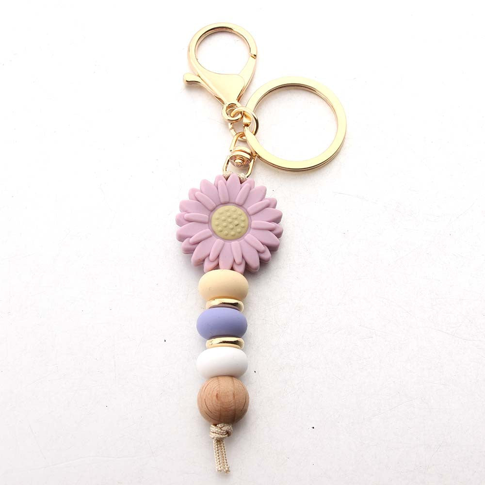 Silicone Daisy Keychain Charm