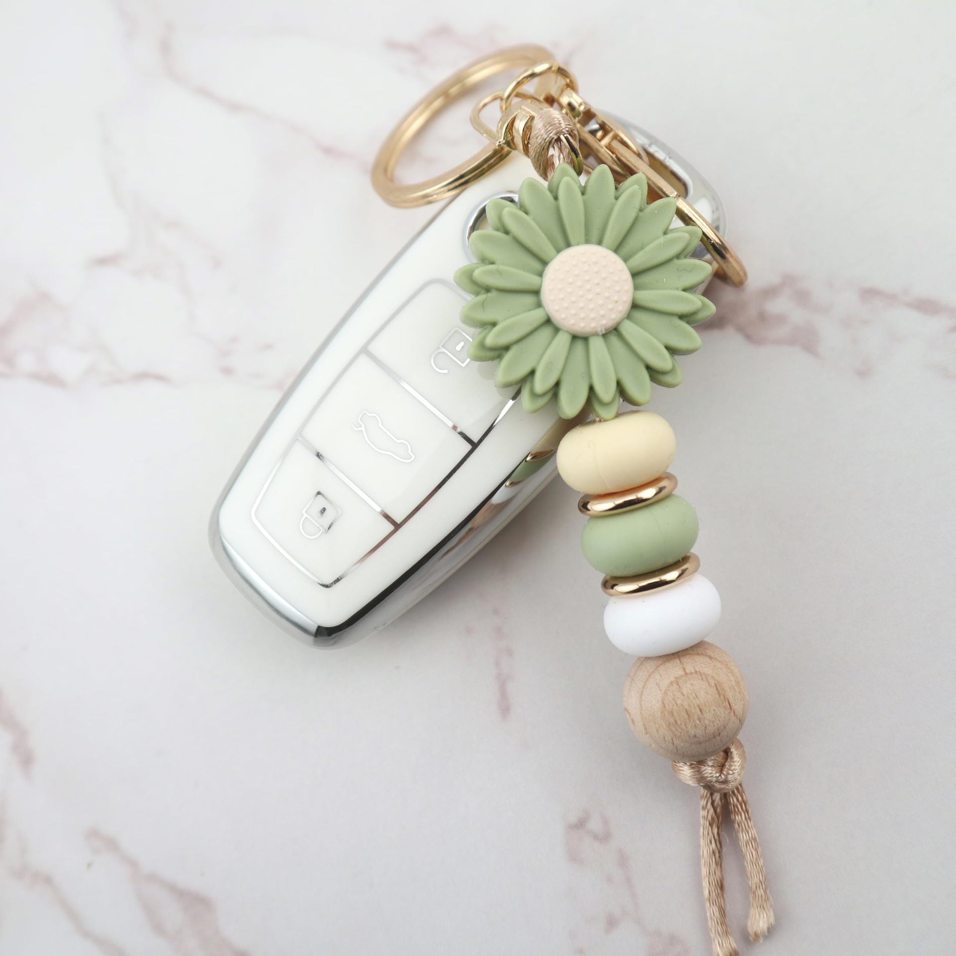 Silicone Daisy Keychain Charm