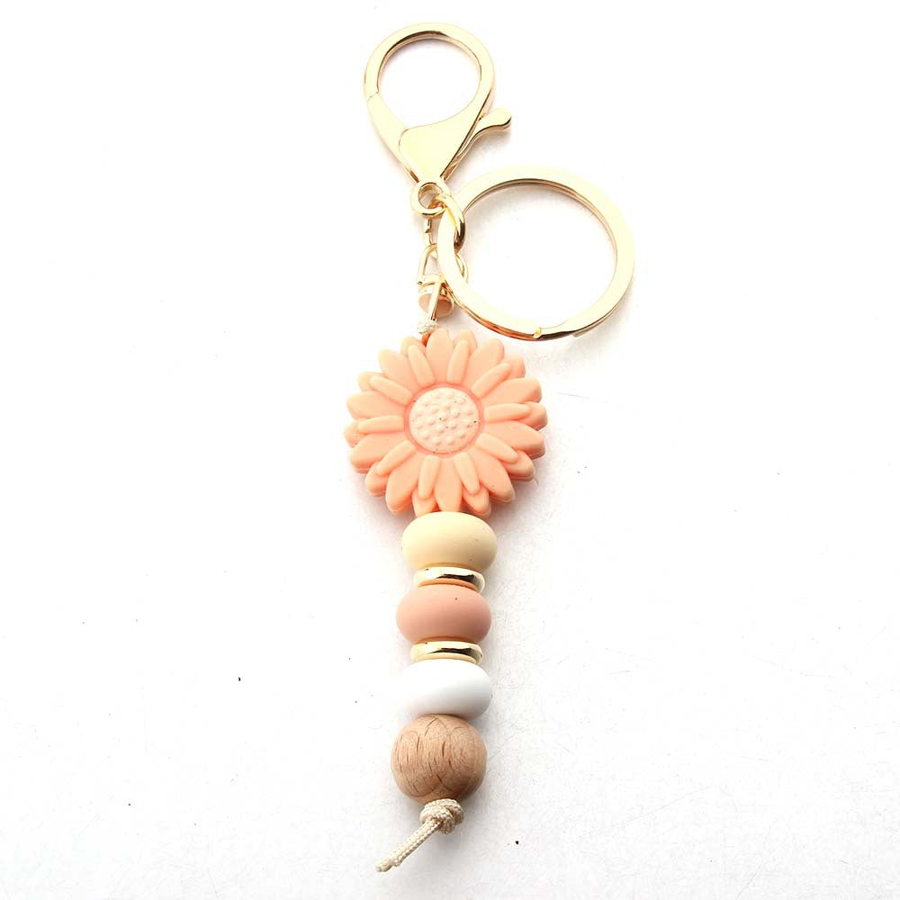 Silicone Daisy Keychain Charm