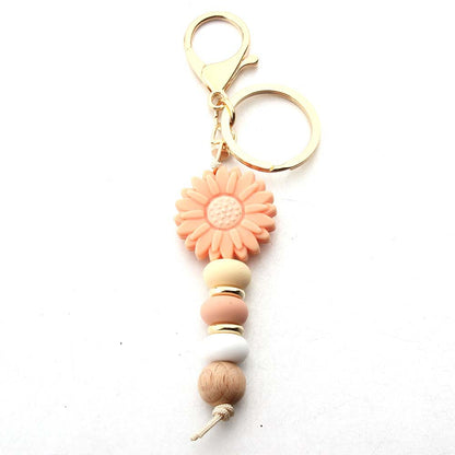 Silicone Daisy Keychain Charm